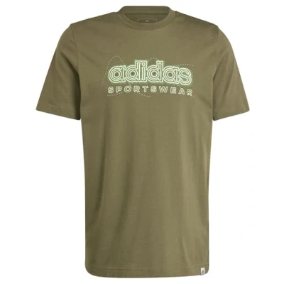 Image of adidas Sportswear Growth Print Tshirt, Men&#039;s, Size: Medium, Olive strata