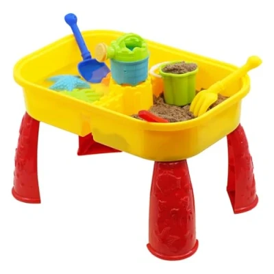 Image of Sand and Water Table Garden Sandpit with Lid Accessories Kids Outdoor Play Playset Activity Toy Watering Can Spade Bucket