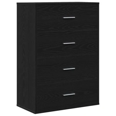 Image of vidaXL Sideboard with Drawer Black oak 60 x 31 84 cm Particle board
