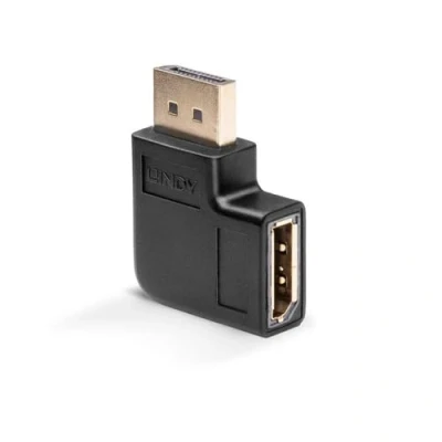 Image of LINDY DisplayPort 1.4 Right Angled Adapter, 41333, Black