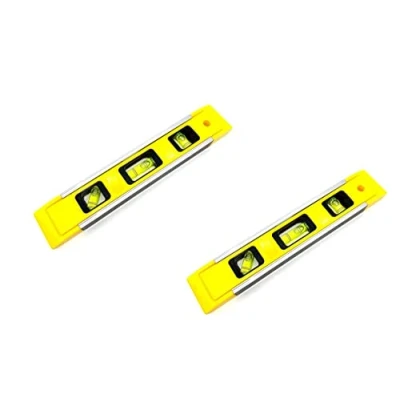 Image of Spirit Level Magnetic Small, Unbreakable and Torpedo with 2 Bubbles Boat Scaffold for Builders, Home DIY, Brick Laying Yellow Colour (1UNIT)