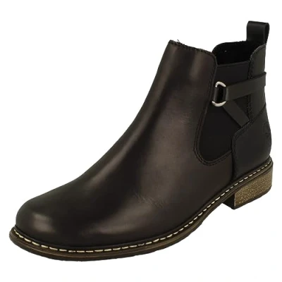 Image of Rieker Z4981 light weight ankle boots with low heel (Black, uk_footwear_size_system, adult, women, numeric, medium, numeric_4)