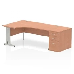 Image of Impulse 1800 Left Hand Wire Managed Workstation 800 Pedestal