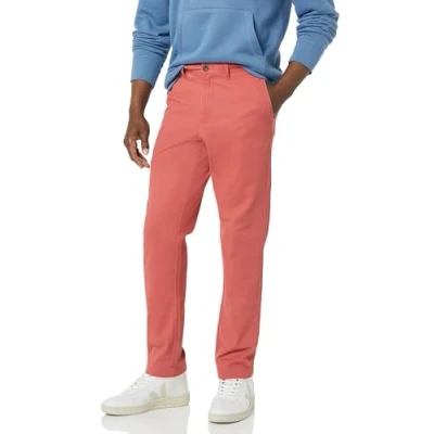 Image of Amazon Essentials Men&#039;s Athletic Fit Casual Stretch Chino Trousers (Available in Big &amp; Tall), Washed Red, 28W / 29L