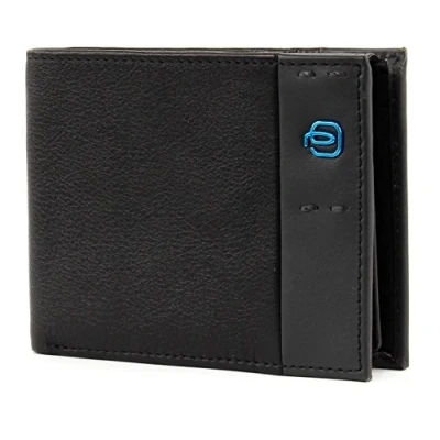 Image of PIQUADRO Akron Men&#039;s Leather Wallet, Black, Taglia Unica,