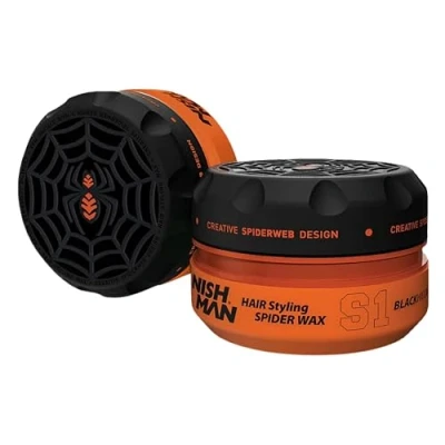 Image of NISHMAN Hair Styling Wax, Spider Wax Blackwidow S1, 150 ml Natural Shine Ultra High Strong Hold Edge Control Clay Stick Men&#039;s Gel for Men (Blackwidow S1)
