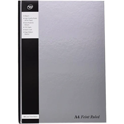 Image of Pukka ST 7357250 A4 Casebound Book, 90gsm, 192 Pages, Silver, Pack of 5