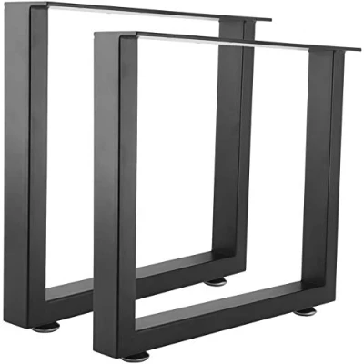 Image of Homtone 40cm Height Metal Coffee table Legs, 2PCS Industry Rustic Furniture Decory Heavy Duty Carbon Steel Legs for DIY Projects (Square H:40cm x W: 45cm)