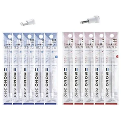 Image of Tombow MONO Zero Pen Style Eraser (20 refills, 2.3mm round &amp; 2.5mm rectangle tip)