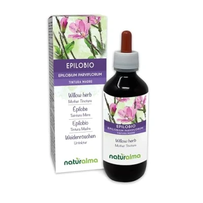 Image of Willow herb or Fireweed (Epilobium parviflorum) Alcohol Free Mother Tincture Naturalma Liquid Extract Drops 200 ml Food Supplement Vegan