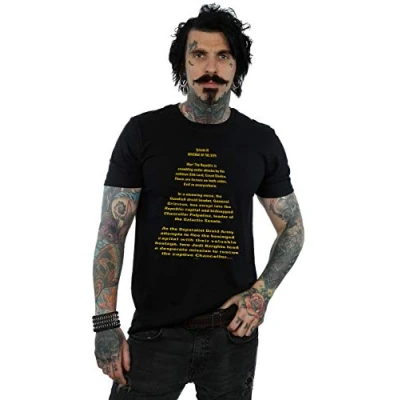 Image of Star Wars Men&#039;s Revenge of The Sith Opening Crawl T Shirt Black Large