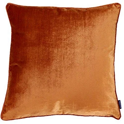 Image of Riva Paoletti Luxe Velvet Polyester Filled Cushion Rust Orange Soft Feel Fabric Reversible Hidden Zip Closure Machine Washable 100% Case 55 x 55cm (22&quot; 22&quot; inches)