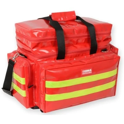 Image of GIMA Emergency Smart Bag, Red Colour, Polyester, Empty, Trauma, Rescue, Medical, First Aid, Nurse, Paramedic Multi Pocket 45x28x28 cm