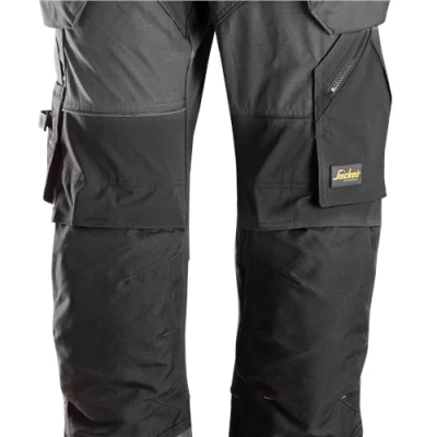 Image of Snickers FlexiWork Work Trousers+ Holster Pockets Steel Grey/Black 50