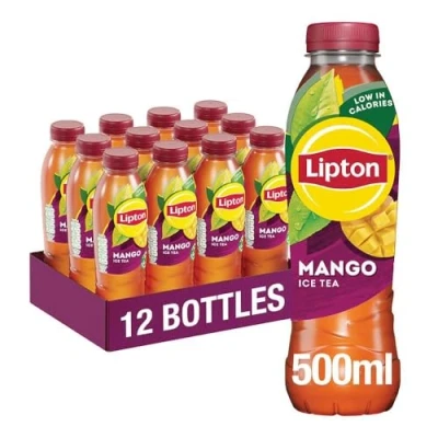 Image of Lipton​ Mango​ Bottled Ice Tea​ 500ml (Pack of 12), low calorie​ soft drink​, 100% black tea extract