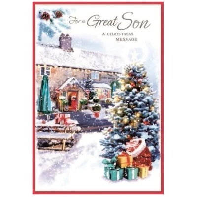 Image of Son Christmas Card Snow Scene Size: 7.5&quot; x 5.25&quot; (XSN b)
