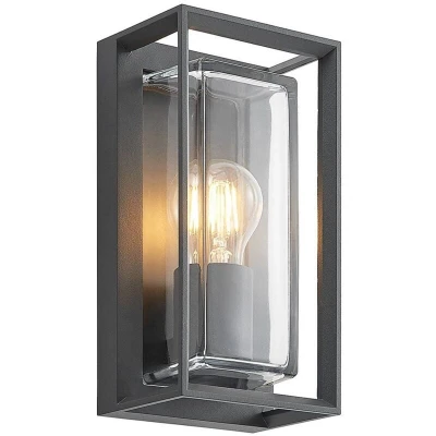 Image of Arcchio Ismera outdoor wall light, IP65, dark grey, sensor