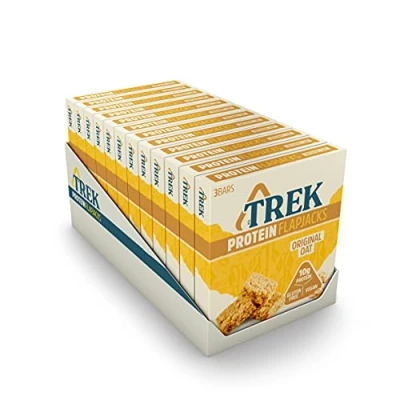 Image of JC&#039;s Trek High Protein Flapjack Original Oat, Gluten Free, Plant Based, Vegan Snack, 50 g x 36 Bars