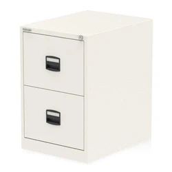 Image of Qube by Bisley 2 Drawer Filing Cabinet White