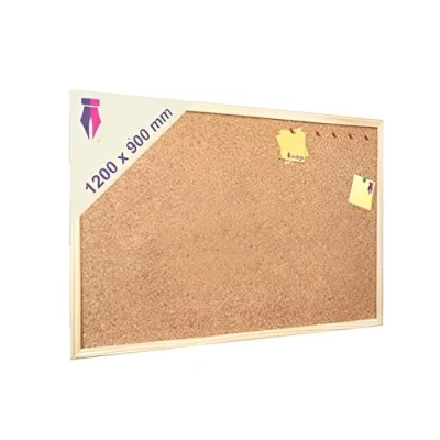 Image of Indigo® Premium Cork Board 1200mm x 900mm Noticeboard Bulletin Wooden Frame