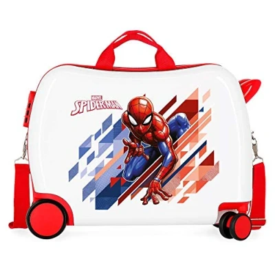 Image of Marvel Spiderman Geo Red Kids Rolling Suitcase 50 x 38 20 cm Rigid ABS Combination Lock 34 Litre 2.1 kg 4 Wheels Hand Luggage