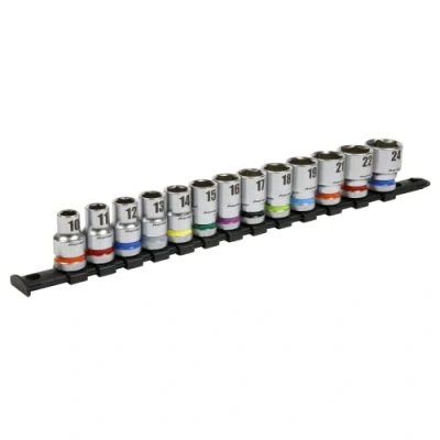 Image of Sealey Premier Socket Set 13pc 1/2&quot;Sq Drive 6pt WallDrive® Metric