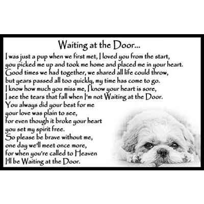 Image of Shih Tzu Memorial dog bereavement pet loss Flexible Fridge Magnet Waiting at the Door