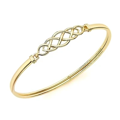 Image of Carissima Gold Women&#039;s 9 ct Yellow Celtic Bangle