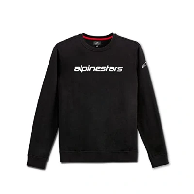Image of Alpinestars, Linear Crew Fleece, Sweatshirt, Black White, XXL, Men