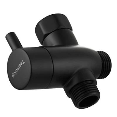 Image of Tecmolog Brass Shower Arm Diverter Valve 3 Way Shut Off Head G 1/2&quot; Bathroom System Replacement Component Black, DSF012B
