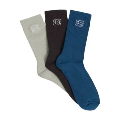 Image of Billabong Crew Socks WAVE WASH 3 PACK Men Multicolor 7 11