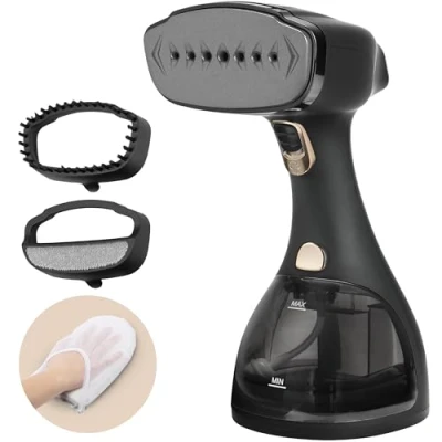 Image of LEBENLANG Handheld clothes Steamer Iron 1500W &amp; 300ml I Incl. 2 Attachments Ironing glove Vertical Garment Clothing steam Hand Held Steamers for Portable Shirt Curtain Suit