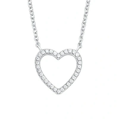 Image of s.Oliver necklace with pendant 925 sterling silver ladies necklace, cubic zirconia synth, 40+5 cm, silver, heart, Comes in jewelry gift box, 2017258