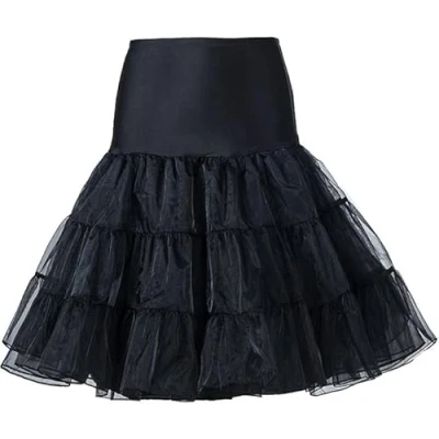 Image of Marco Paul S/M Black 50&#039;s Petticoat Underskirt Retro Vintage Swing 1950&#039;s Rockabilly Halloween Costume Cosplay Slip Skirt Petticoats For Under Dress Fancy Adults Women Men