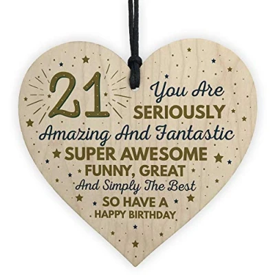 Image of RED OCEAN 21st Card Twenty One Birthday Gift For Daughter Son 21 Decorations