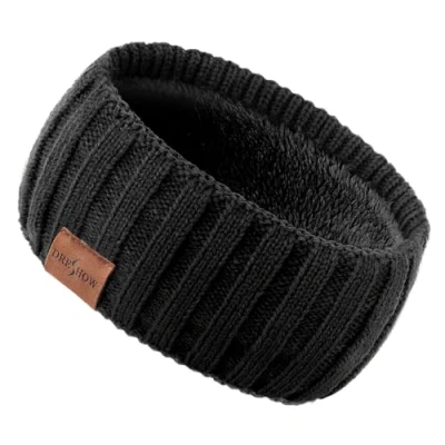 Image of DRESHOW Women Warm Knitted Headband Cold Winter Ear Warmer Elastic Crochet Head Wraps Thick Fleece Lining Hair Bands