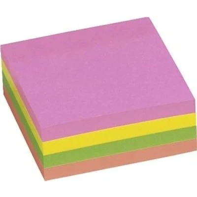 Image of 5 Star Re Move Notes Cube Pad of 320 Sheets 75x75mm Neon Rainbow