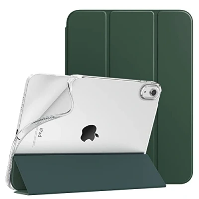 Image of TiMOVO Case for iPad 10th Generation 2022, Slim Stand 10.9 inch, Soft TPU Back Cover, Smart Folio Protective Leather Fit 10 Midnight Green