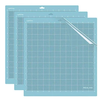 Image of REALIKE Cutting mat for Silhouettes Cameo,12X12 inch Adhesive Sticky in 3Pack Flexible Replacement Vinyl Craft Sewing