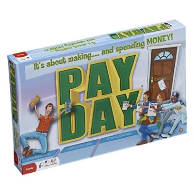 Image of Winning Moves Pay Day Board Game, Will you win the lottery or at Family Casino night, classic money management game for ages 8 plus