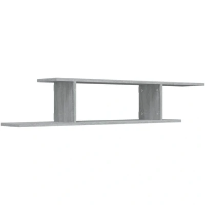 Image of vidaXL Wall Mounted TV Shelf Grey Sonoma 125x18x23 cm Engineered Wood