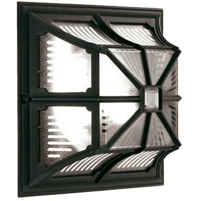 Image of Chapel 1 Light Outdoor Flush Ceiling Lantern Black IP44, E27