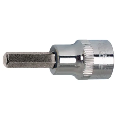 Image of KS Tools 918.1606 1/2&quot; CHROMEplus Bit socket hexagon, short, 6mm