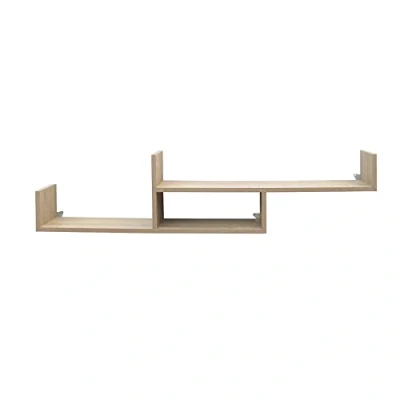 Image of Core Products Tweed 115cm Wide Floating Two Tier Wall Shelf Oak Effect