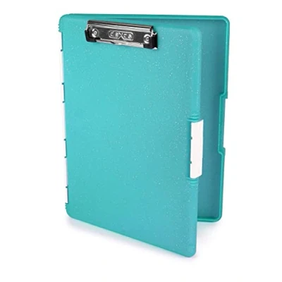 Image of Dexas Slimcase 2 Storage Clipboard with Side Opening, 12.5 x 9.5 inches, Teal Glitter 3517 320GWP