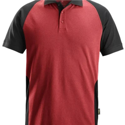 Image of Snickers Two Coloured Polo Shirt Chilli Red/Black XL