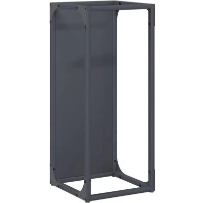 Image of vidaXL Firewood Rack Anthracite 25x25x60 cm Cold rolled steel