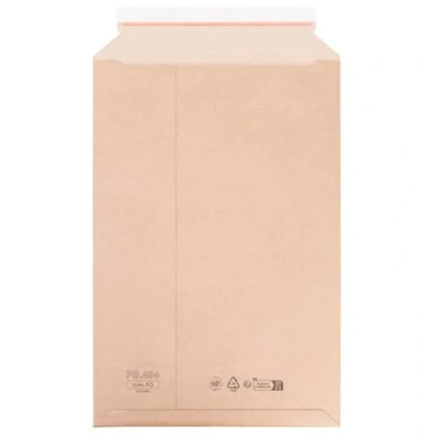 Image of Corrugated Cardboard Mailing Envelopes 330 x 490 mm for A3 Bag Self Adhesive Pack of 50