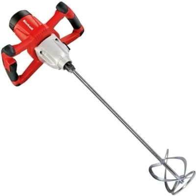 Image of Einhell TE MX 1600 2 CE Paint and Plaster Mixer 1600W, Speed Control, M14 Stirring Tool Mount, 133mm Diameter Stirrer Electric Mixing Paddle For Paint, Plaster, Cement, Concrete Mortar