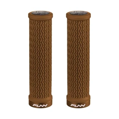 Image of Funn Holeshot Mountain Bike Grips With Single Lock On Clamp, Lightweight And Ergonomic Handle 22 mm Inner Diameter, Hardened End Bicycle Handlebar For MTB/BMX (Brown)